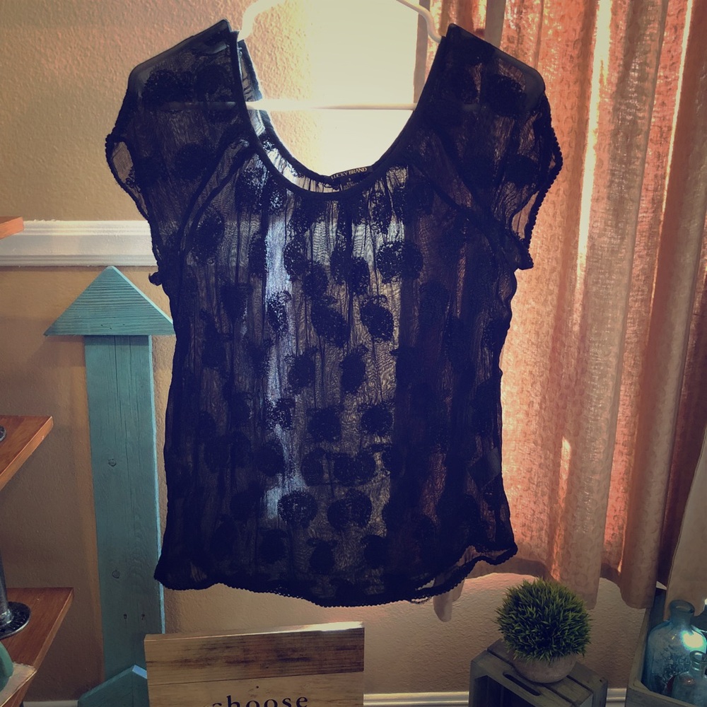 Sheer, lacy Lucky Brand Top